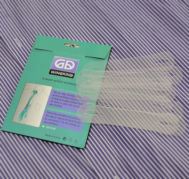 WINGKIND مشابك ربطات العنق غير المرئية من WINGKIND، بديل رائع لمشابك الرباط أو قضبان الرباط (عبوة من 10)  - Image 3